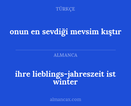 onun en sevdiği mevsim kıştır - ihre lieblings-jahreszeit ist winter
