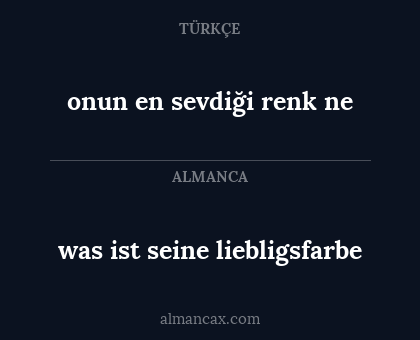 was ist seine liebligsfarbe - onun en sevdiği renk ne