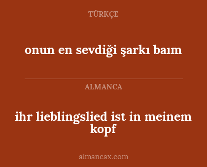 onun en sevdiği şarkı baım - ihr lieblingslied ist in meinem kopf