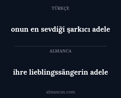 ihre lieblingssängerin adele - onun en sevdiği şarkıcı adele