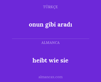 onun gibi aradı - heibt wie sie