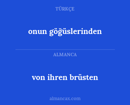 von ihren brüsten - onun göğüslerinden