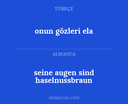 onun gözleri ela - seine augen sind haselnussbraun