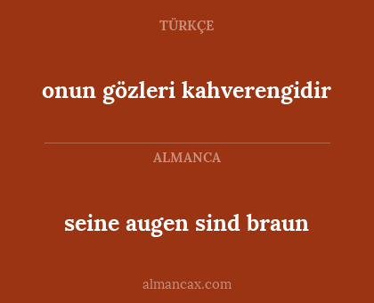 onun gözleri kahverengidir - seine augen sind braun