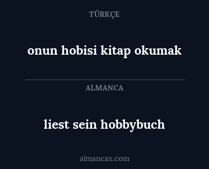 liest sein hobbybuch - onun hobisi kitap okumak