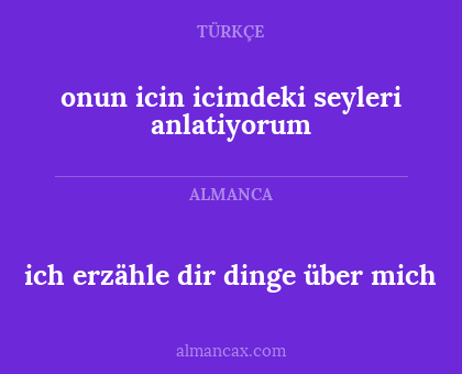 onun icin icimdeki seyleri anlatiyorum - ich erzähle dir dinge über mich