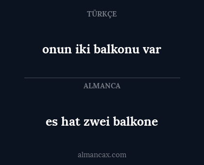 es hat zwei balkone - onun iki balkonu var