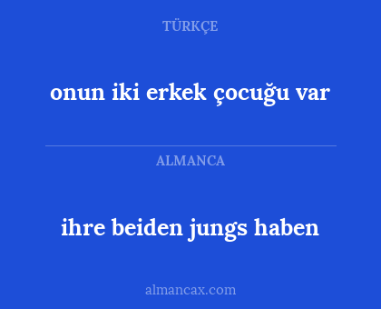 onun iki erkek çocuğu var - ihre beiden jungs haben