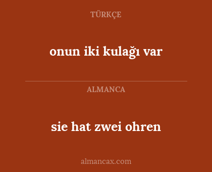 sie hat zwei ohren - onun iki kulağı var