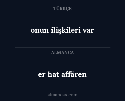 er hat affären - onun ilişkileri var