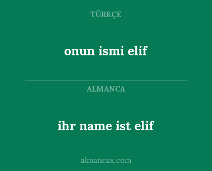 ihr name ist elif - onun ismi elif