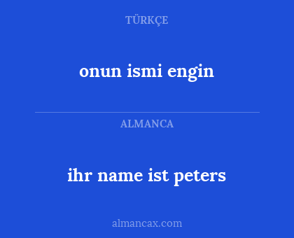onun ismi engin - ihr name ist peters