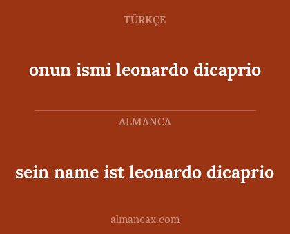 onun ismi leonardo dicaprio - sein name ist leonardo dicaprio