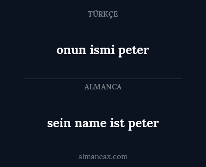 onun ismi peter - sein name ist peter