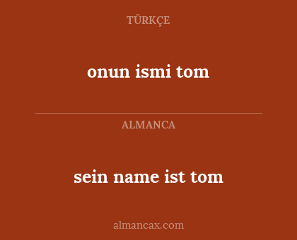 sein name ist tom - onun ismi tom