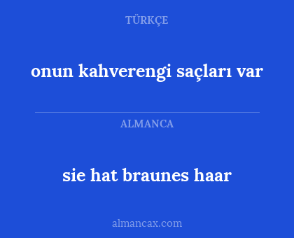 onun kahverengi saçları var - sie hat braunes haar