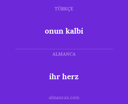 onun kalbi - ihr herz