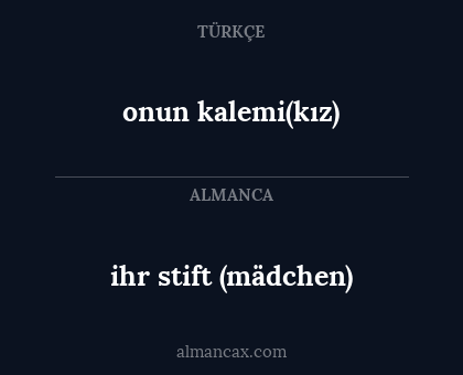 ihr stift (mädchen) - onun kalemi(kız)
