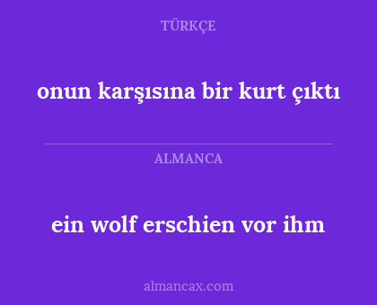 ein wolf erschien vor ihm - onun karşısına bir kurt çıktı