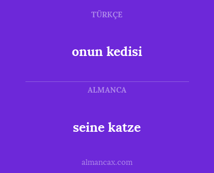 onun kedisi - seine katze