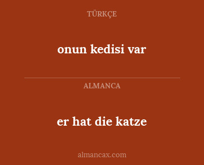 onun kedisi var - er hat die katze