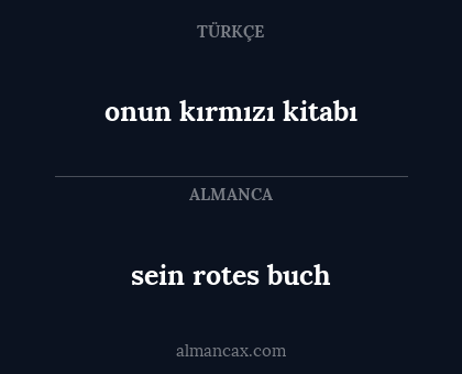 onun kırmızı kitabı - sein rotes buch