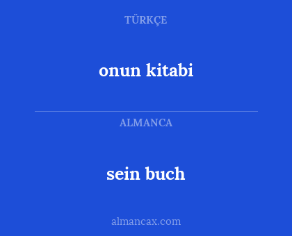 onun kitabi - sein buch