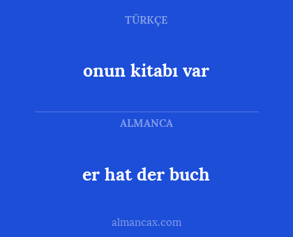 er hat der buch - onun kitabı var