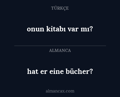 hat er eine bücher? - onun kitabı var mı?