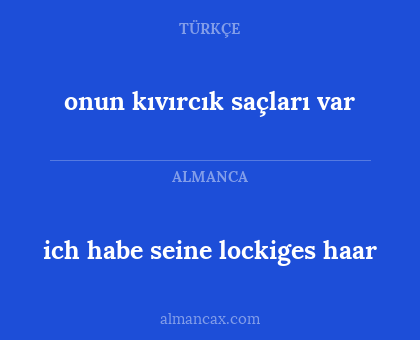 onun kıvırcık saçları var - ich habe seine lockiges haar