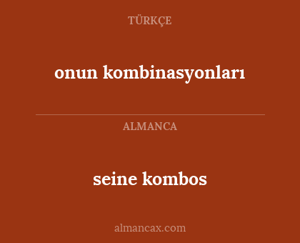 seine kombos - onun kombinasyonları