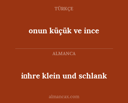 i̇hre klein und schlank - onun küçük ve ince