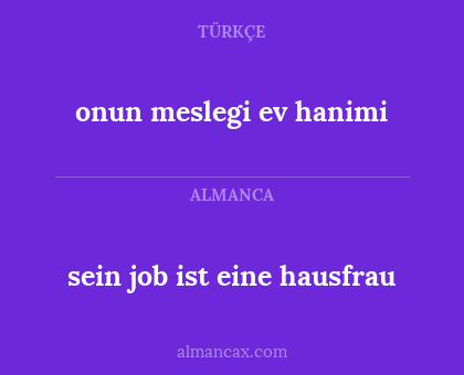 sein job ist eine hausfrau - onun meslegi ev hanimi