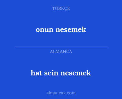 onun nesemek - hat sein nesemek