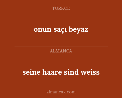 onun saçı beyaz - seine haare sind weiss