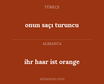 ihr haar ist orange - onun saçı turuncu