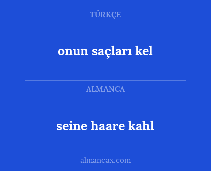 onun saçları kel - seine haare kahl