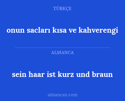 onun sacları kısa ve kahverengi - sein haar ist kurz und braun