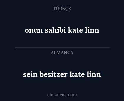 onun sahibi kate linn - sein besitzer kate linn