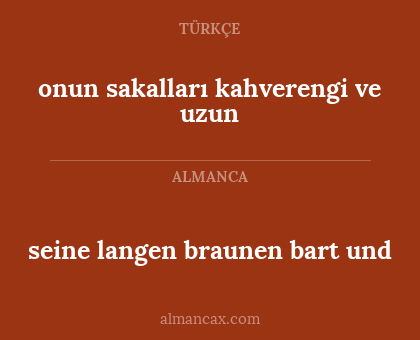 seine langen braunen bart und - onun sakalları kahverengi ve uzun