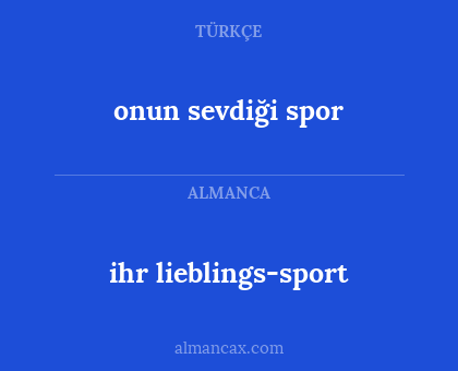 ihr lieblings-sport - onun sevdiği spor