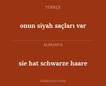 sie hat schwarze haare - onun siyah saçları var