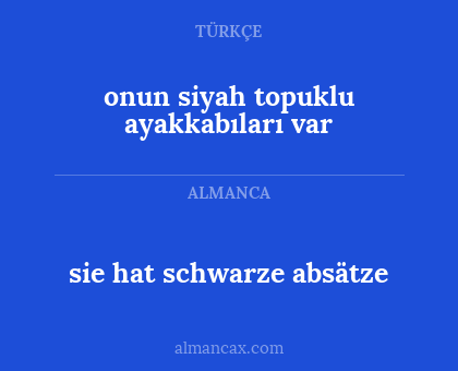 sie hat schwarze absätze - onun siyah topuklu ayakkabıları var