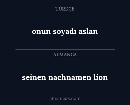 onun soyadı aslan - seinen nachnamen lion