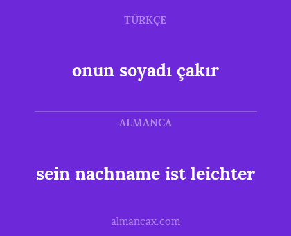 onun soyadı çakır - sein nachname ist leichter