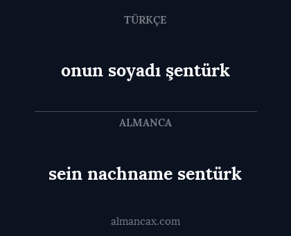 onun soyadı şentürk - sein nachname sentürk