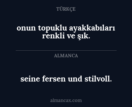 onun topuklu ayakkabıları renkli ve şık. - seine fersen und stilvoll.