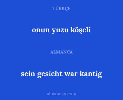 onun yuzu köşeli - sein gesicht war kantig