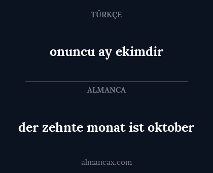 onuncu ay ekimdir - der zehnte monat ist oktober