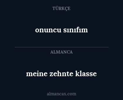 onuncu sınıfım - meine zehnte klasse